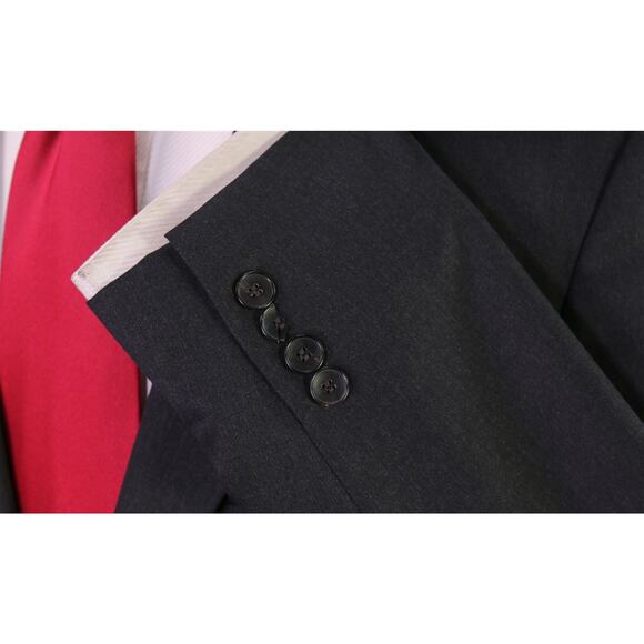 Hugo Boss Current Johnstons/Lenon Solid Charcoal Gray Super 100's Wool Suit 38R - Picture 6 of 13